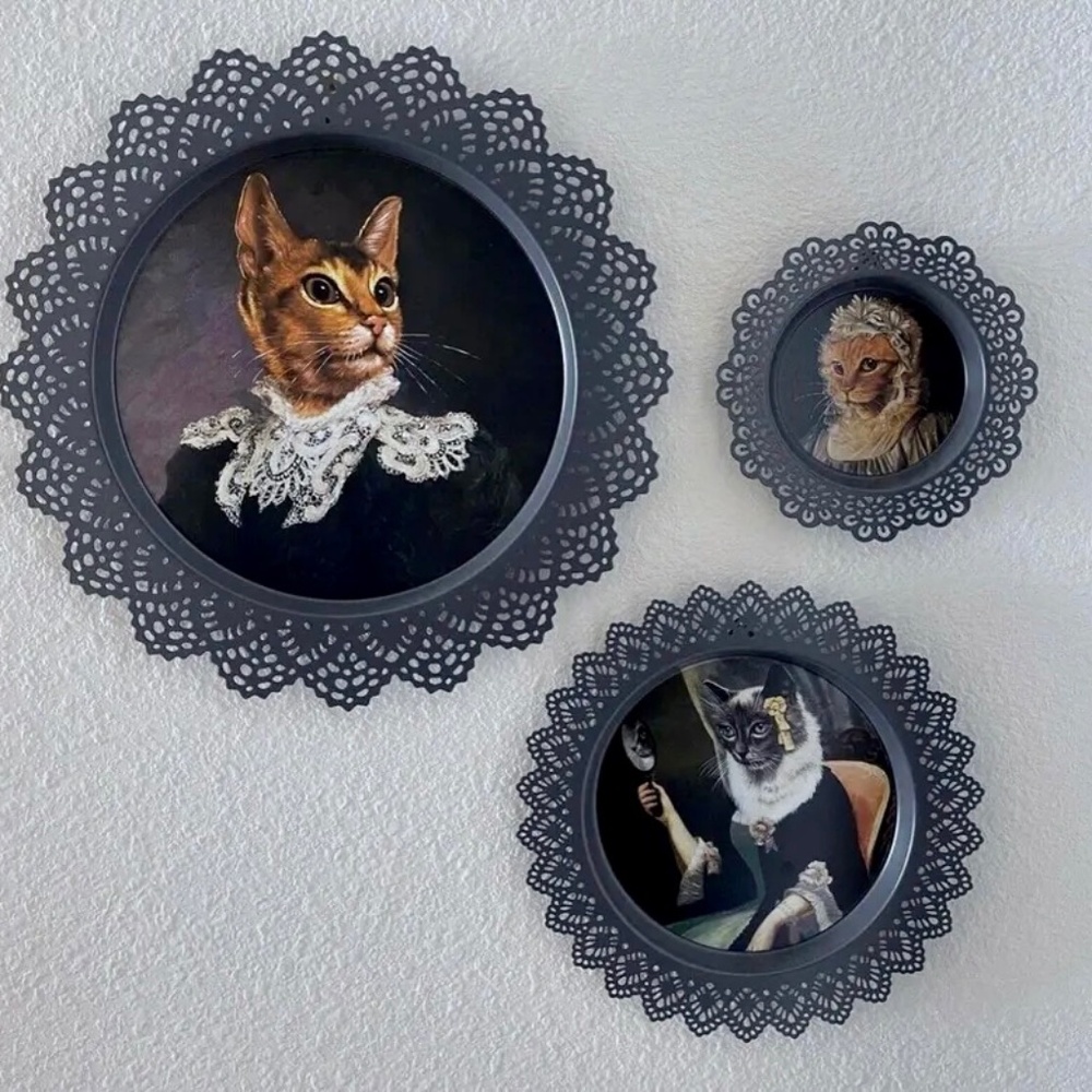Rare IKEA SKURAR Victorian Cat Plates – Brand New Sealed Set of 3 | Thierry Ponc